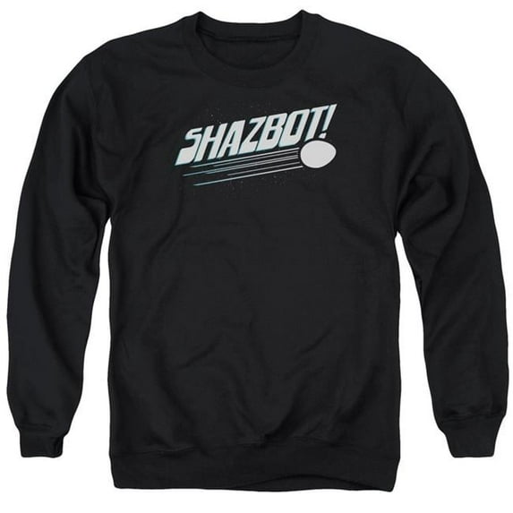 Trevco CBS1079-AS-2 Mork Mindy & Shazbot Egg Adult Cotton & Polyster Crewneck Sweatshirt, Black - Medium