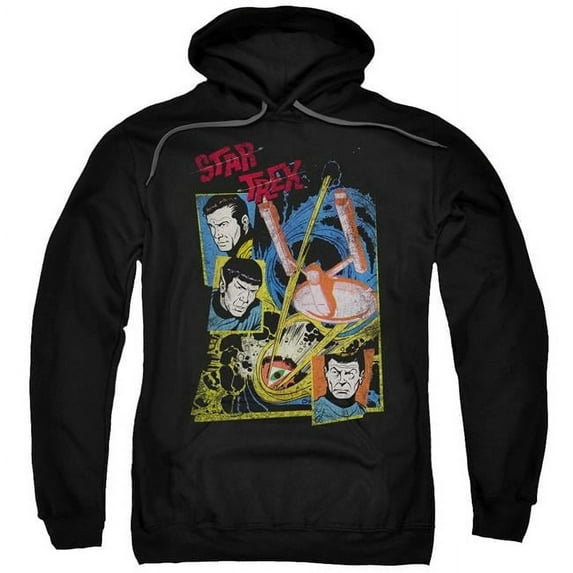 Trevco CBS1158-AFTH-7 Star Trek & Eye of the Storm Adult Cotton & Polyster Pull-Over Hoodie, Black - 4X