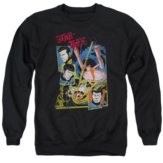 Trevco CBS1158-AS-6 Star Trek & Eye of the Storm Adult Cotton & Polyster Crewneck Sweatshirt, Black - 3X