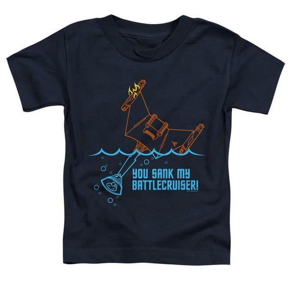 Trevco CBS1196-TT-2 Star Trek & Battlecruiser-Short Sleeve Toddler Tee, Navy - Medium 3T