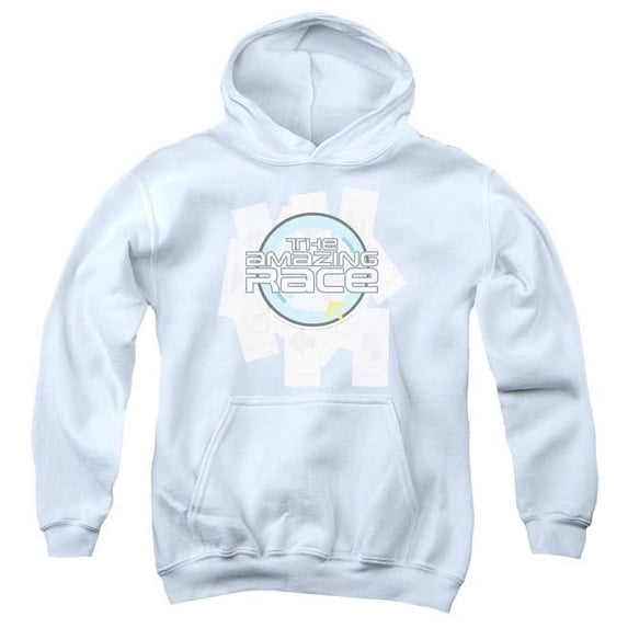 Trevco CBS121-YFTH-2 Amazing Race & The Race Youth Pull-Over Cotton Hoodie, White - Medium