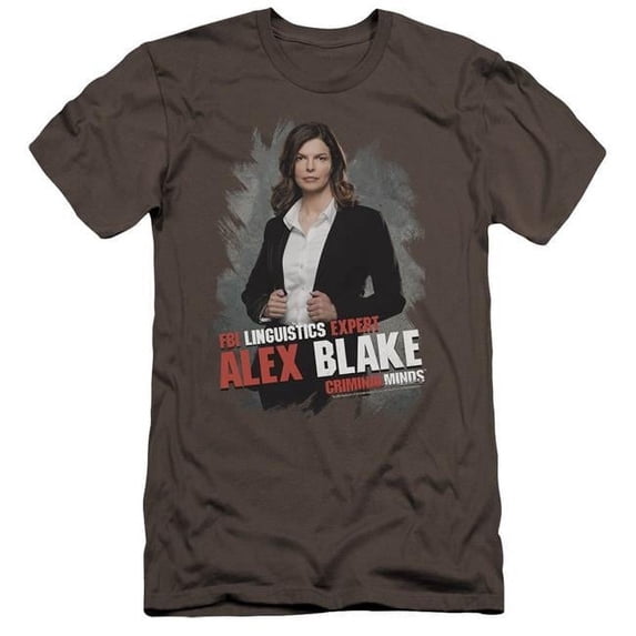 Trevco CBS1221-PSF-3 Criminal Minds & Alex Blake Premium Canvas Adult Cotton Slim Fit 30-1 T-Shirt, Charcoal - Large