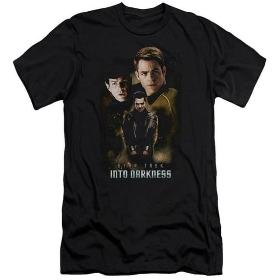 Trevco CBS1254-PSF-1 Star Trek & Aftermath Premium Canvas Adult Cotton Slim Fit 30-1 T-Shirt, Black - Small