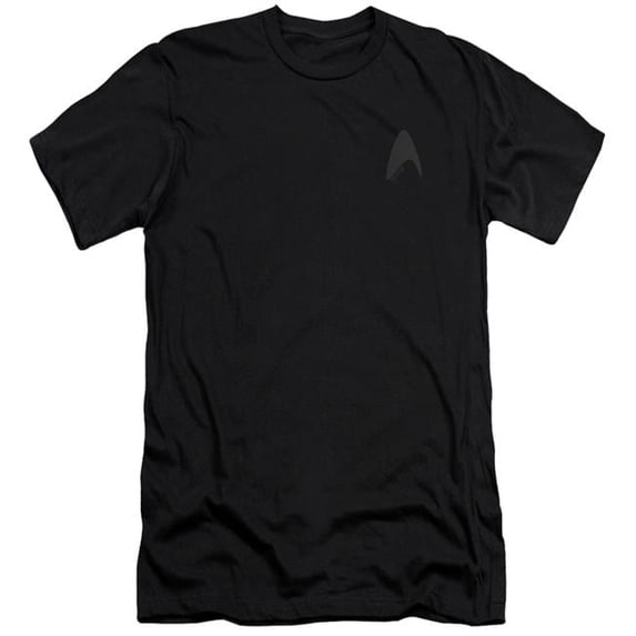Trevco CBS1257-PSF-4 Star Trek & Darkness Command Logo Adult Premium Canvas Slim Fit 30-1 HBO Short Sleeve T-Shirt, Black - Extra Large