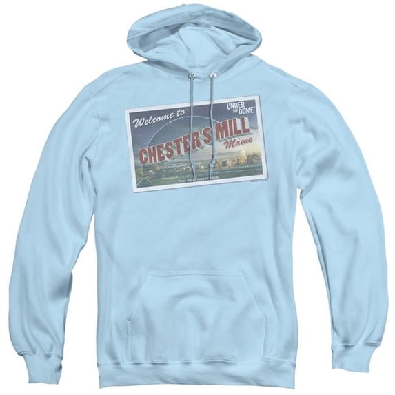 Trevco CBS1357-AFTH-2 Under the Dome & Postcard-Adult Pull-Over Hoodie, Light Blue - Medium