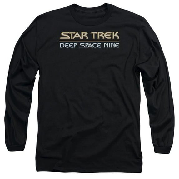Trevco CBS152-AL-6 Star Trek & Deep Space Nine Logo-Long Sleeve Adult 18-1 Tee, Black - 3X