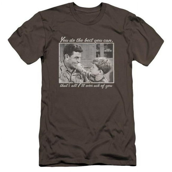 Trevco Andy Griffith & Wise Words Premium Canvas Adult Cotton Slim Fit 30-1 T-Shirt, Charcoal - Small