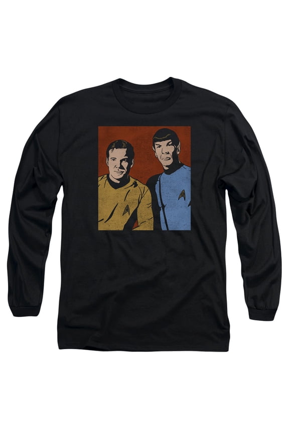 CBS1579-AL-4 Star Trek & Friends Adult 18-1 Long Sleeve T-Shirt, Black - Extra Large