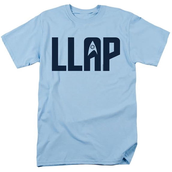 Trevco CBS1648-AT-6 Star Trek & Llap-Short Sleeve Adult 18-1 T-Shirt, Light Blue - 3X