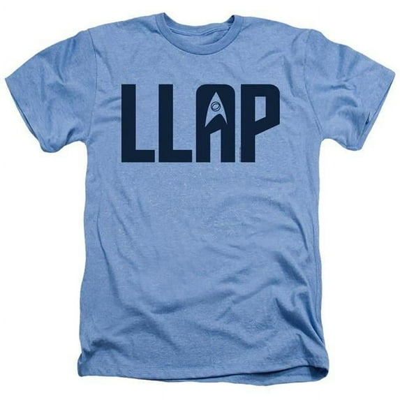 Trevco CBS1648-HA-4 Star Trek & Llap-Adult Heather T-Shirt, Light Blue - Extra Large