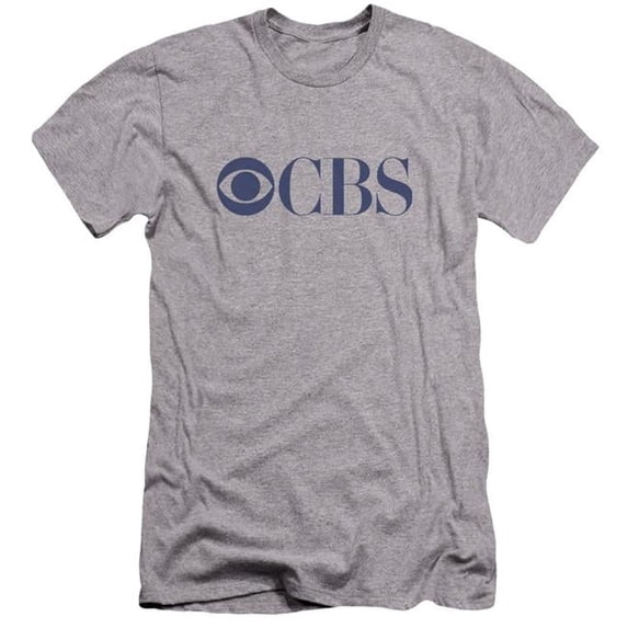 Trevco CBS1661-PSF-1 Cbs Logo Premium Canvas Adult Cotton Slim Fit 30-1 T-Shirt, Athletic Heather - Small