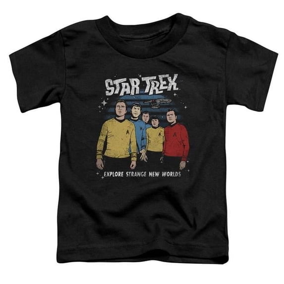 Trevco CBS1735-TT-1 Star Trek & Stange New World Short Sleeve Toddler Cotton T-Shirt, Black - Small - 2 Toddler