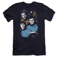 thumbnail image 1 of Trevco CBS1755-PSF-1 Star Trek & All Star Crew Adult Premium Canvas Slim Fit 30-1 HBO Short Sleeve T-Shirt, Navy - Small, 1 of 1