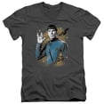 thumbnail image 1 of Trevco CBS1756-AV-4 Star Trek & Space Prosper Short Sleeve Adult Cotton V-Neck 30-1 T-Shirt, Charcoal - Extra Large, 1 of 1