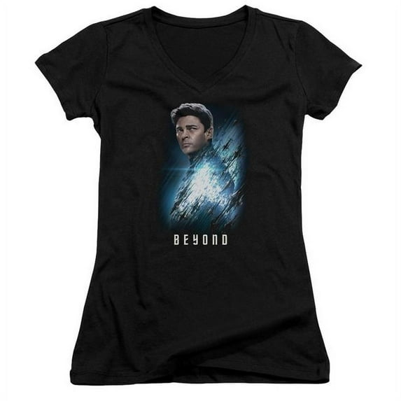 Trevco CBS1808-JV-5 Star Trek Beyond & Bones Poster Junior V-Neck Cotton T-Shirt, Black - 2X
