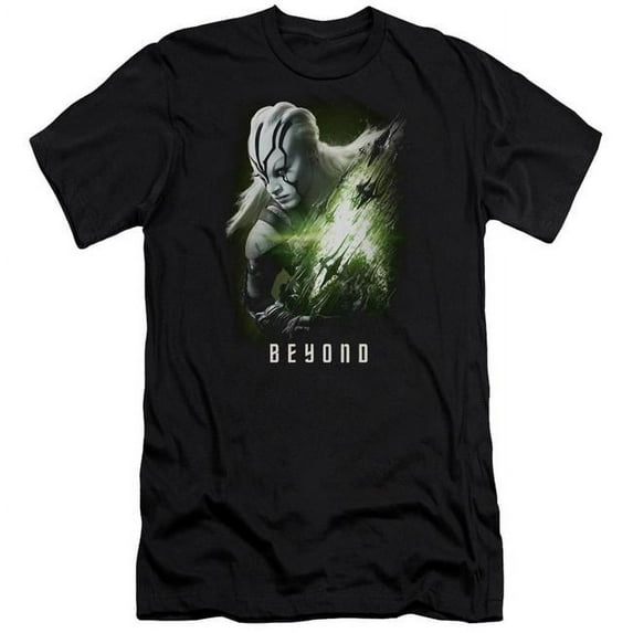 Trevco CBS1809-SF-5 Star Trek Beyond & Jaylah Poster Short Sleeve Adult Cotton 30-1 T-Shirt, Black - 2X