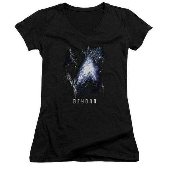 Trevco CBS1810-JV-2 Star Trek Beyond & Krall Poster Junior V-Neck Cotton T-Shirt, Black - Medium
