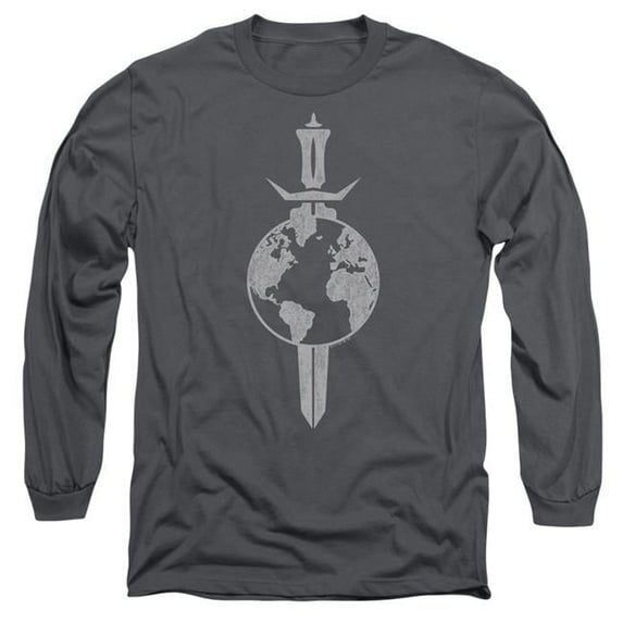 Trevco CBS1869-AL-6 Star Trek & Terran Empire Long Sleeve Adult Cotton 18-1 T-Shirt, Charcoal - 3X