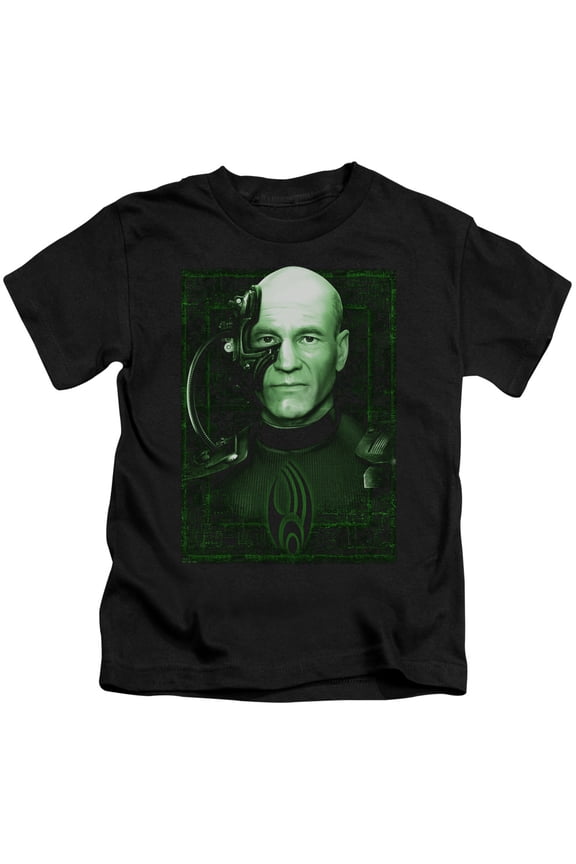 CBS1879-KT-3 Star Trek & Locutus of Borg Short Sleeve Cotton Juvenile 18-1 T-Shirt, Black - Large - 7