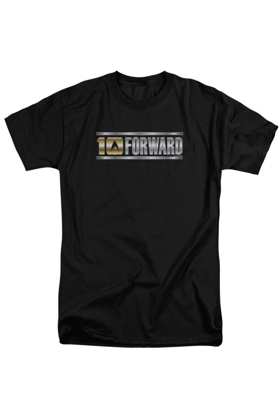 CBS1882-ATT-4 Star Trek & Ten Forward Short Sleeve Cotton Adult Tall Fit T-Shirt, Black - Extra Large