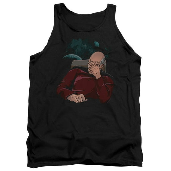 Trevco CBS1887-TK-4 Star Trek & Facepalm Adult Cotton Tank Top, Black - Extra Large