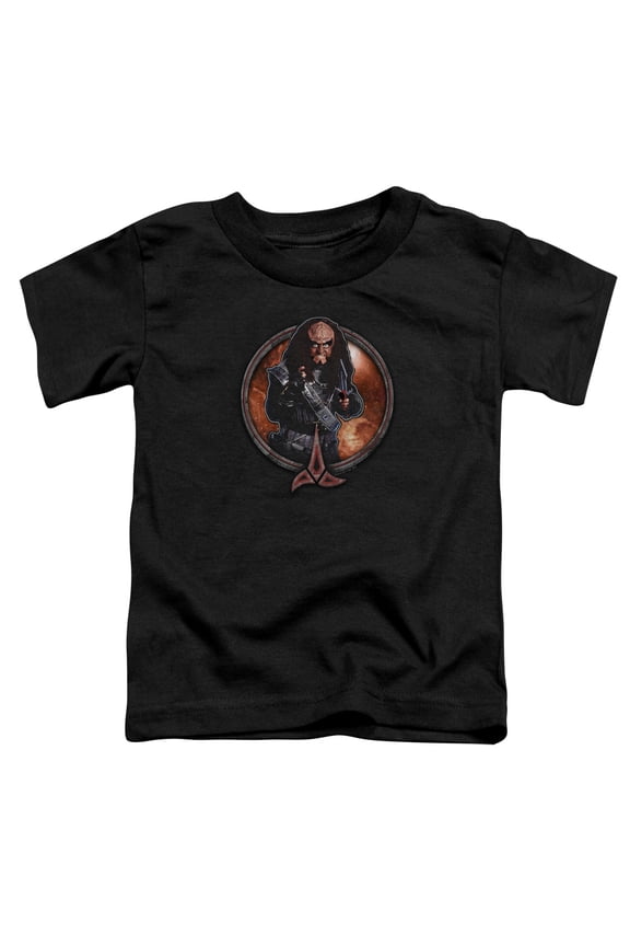 CBS1889-TT-2 Star Trek & Gowron Short Sleeve Cotton Toddler T-Shirt, Black - Medium - 3 Toddler