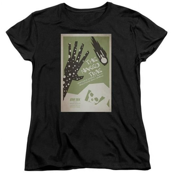 Trevco CBS1941B-WT-3 Star Trek & TOS Episode 4 Womens Short Sleeve T-Shirt, Black - Large