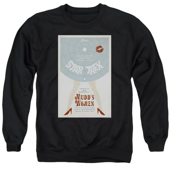 Trevco CBS1943B-AS-5 Star Trek & Tos Episode 6 Adult Cotton & Polyster Crewneck Sweatshirt, Black - 2X
