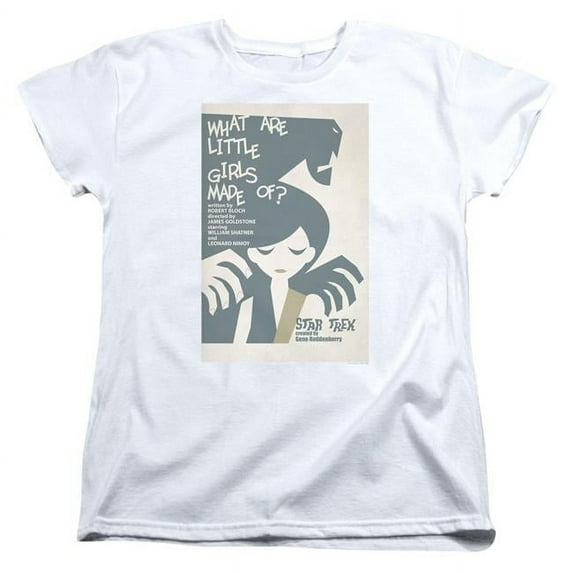 Trevco CBS1944-WT-3 Star Trek & Tos Episode 7 Short Sleeve Cotton Women T-Shirt, White - Large