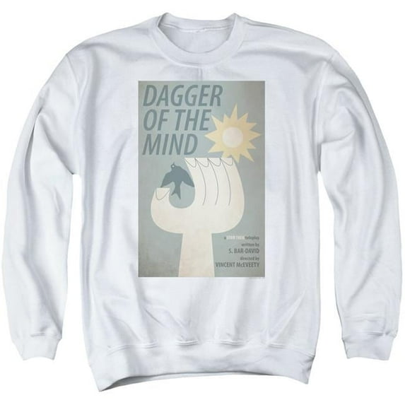 Trevco CBS1946-AS-4 Star Trek & TOS Episode 9 Adult Crewneck Sweatshirt, White - Extra Large