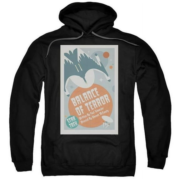 Trevco CBS1951B-AFTH-6 Star Trek & Tos Episode 14 Adult Cotton & Polyster Pull-Over Hoodie, Black - 3X