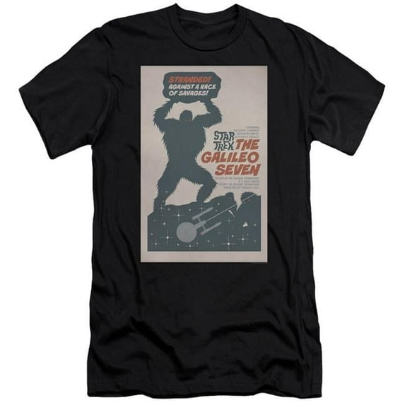 Trevco CBS1953B-PSF-1 Star Trek & TOS Episode 16 Adult Premium Canvas Slim Fit 30-1 HBO Short Sleeve T-Shirt, Black - Small