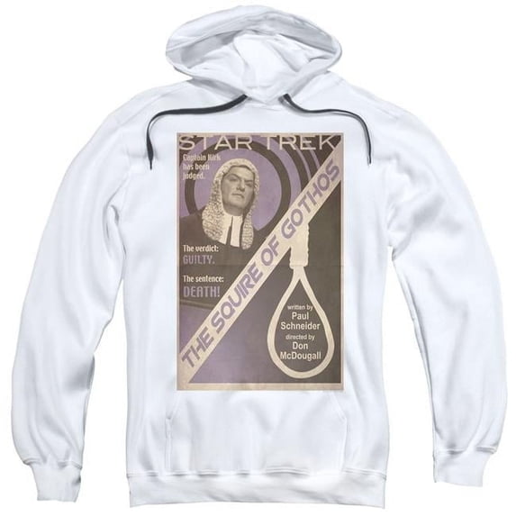 Trevco CBS1954-AFTH-1 Star Trek & Tos Episode 17 Adult Cotton & Polyster Pull-Over Hoodie, White - Small