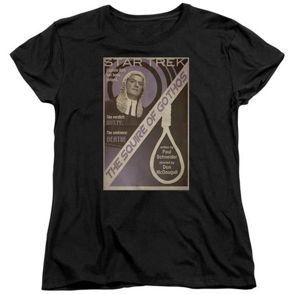 Trevco CBS1954B-WT-4 Star Trek & TOS Episode 17 Womens Short Sleeve T-Shirt, Black - Extra Large