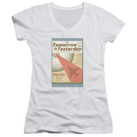 Trevco CBS1956-JV-2 Star Trek & Tos Episode 19 Junior V-Neck Cotton T-Shirt, White - Medium