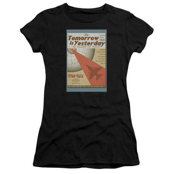 Trevco CBS1956B-JS-5 Star Trek & Tos Episode 19 Short Sleeve Junior Sheer Cotton T-Shirt, Black - 2X