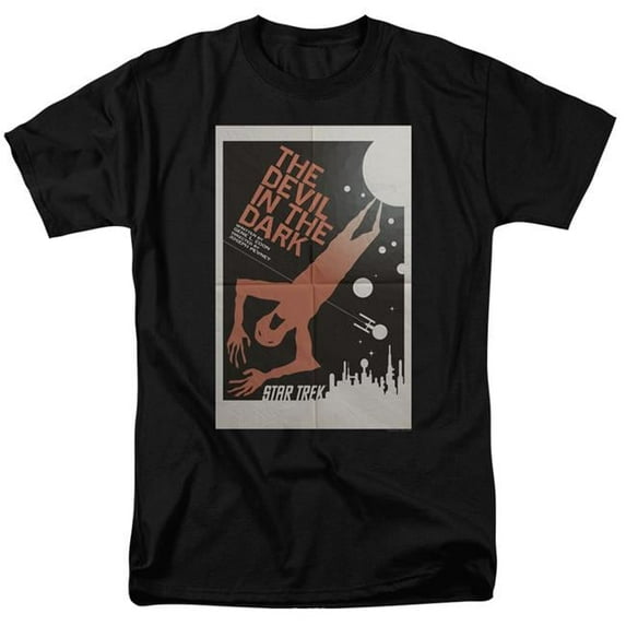Trevco CBS1962B-AT-4 Star Trek & TOS Episode 25 Adult 18-1 Regular Fit Short Sleeve T-Shirt, Black - Extra Large