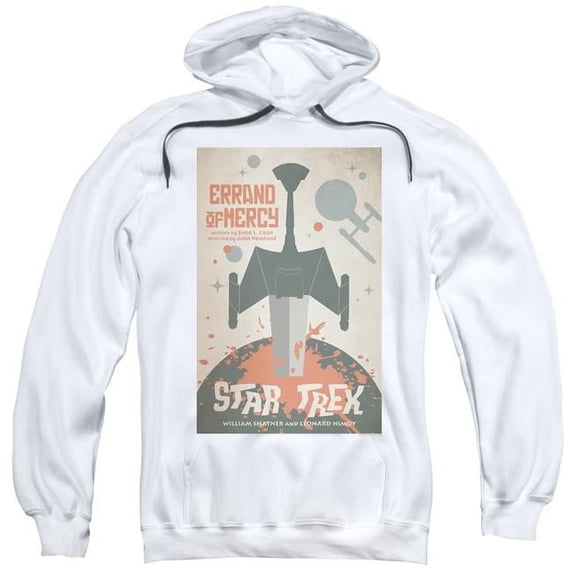 Trevco CBS1963-AFTH-3 Star Trek & Tos Episode 26 Adult Cotton & Polyster Pull-Over Hoodie, White - Large