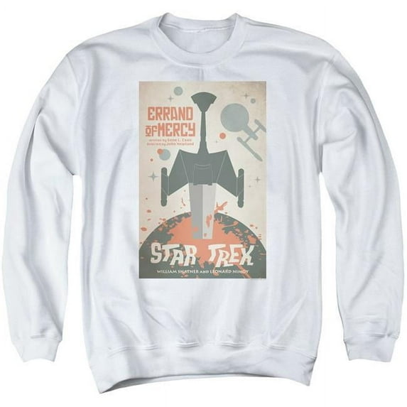 Trevco CBS1963-AS-4 Star Trek & Tos Episode 26 Adult Cotton & Polyster Crewneck Sweatshirt, White - Extra Large