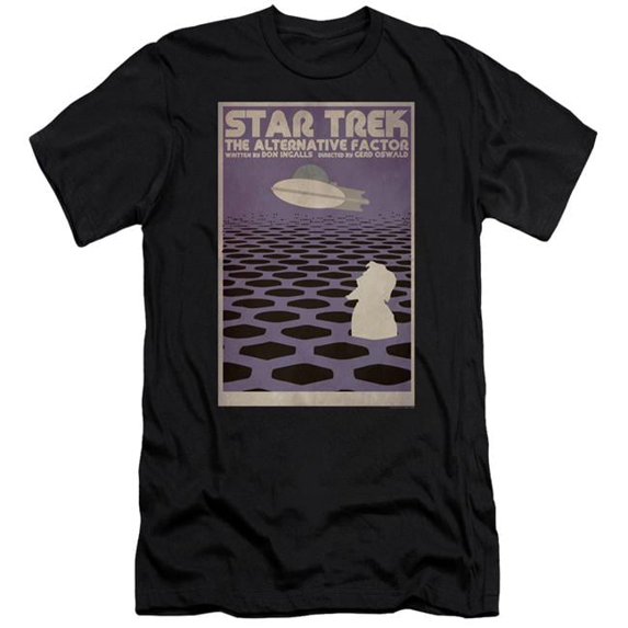 Trevco CBS1964B-PSF-2 Star Trek & Tos Episode 27 Premium Canvas Adult Cotton Slim Fit 30-1 T-Shirt, Black - Medium