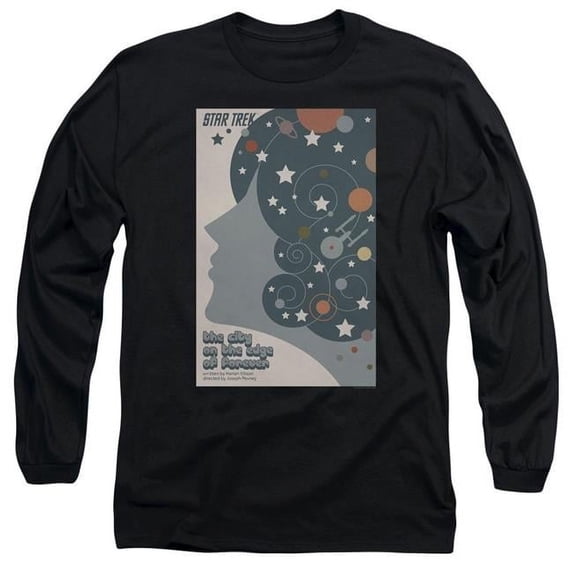 Trevco CBS1965B-AL-5 Star Trek & Tos Episode 28 Long Sleeve Adult Cotton 18-1 T-Shirt, Black - 2X
