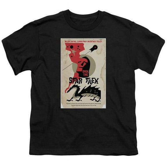 Trevco CBS1967B-YT-4 Star Trek & Tos Episode 30 Short Sleeve Youth Cotton 18-1 T-Shirt, Black - Extra Large