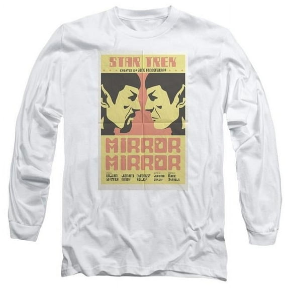 Trevco CBS1970-AL-1 Star Trek & Tos Episode 33 Long Sleeve Adult Cotton 18-1 T-Shirt, White - Small