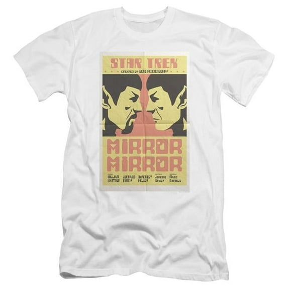 Trevco CBS1970-PSF-4 Star Trek & TOS Episode 33 Adult Premium Canvas Slim Fit 30-1 HBO Short Sleeve T-Shirt, White - Extra Large