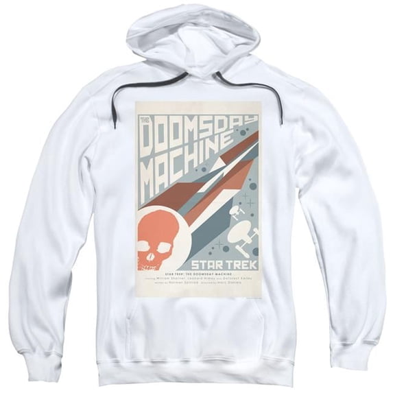 Trevco CBS1972-AFTH-4 Star Trek & TOS Episode 35 Adult Pull-Over Hoodie, White - Extra Large