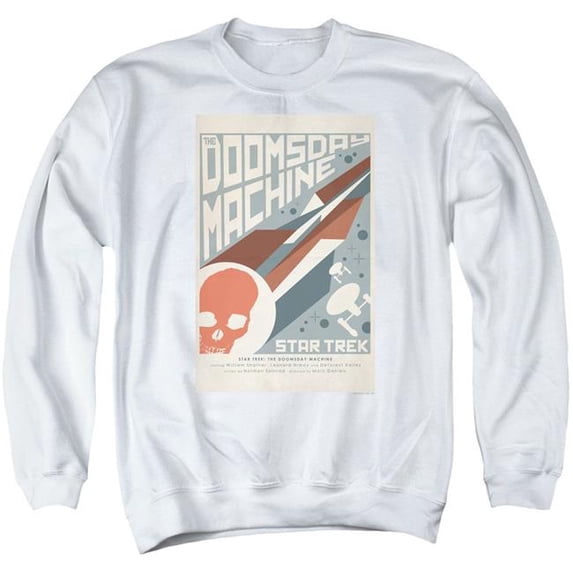 Trevco CBS1972-AS-3 Star Trek & Tos Episode 35 Adult Cotton & Polyster Crewneck Sweatshirt, White - Large
