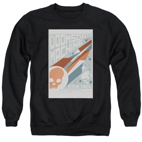 Trevco CBS1972B-AS-3 Star Trek & Tos Episode 35 Adult Cotton & Polyster Crewneck Sweatshirt, Black - Large