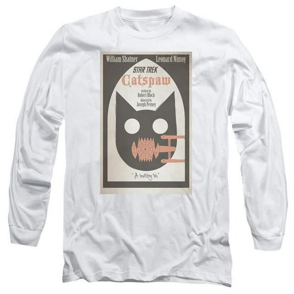 Trevco CBS1973-AL-5 Star Trek & Tos Episode 36 Long Sleeve Adult Cotton 18-1 T-Shirt, White - 2X