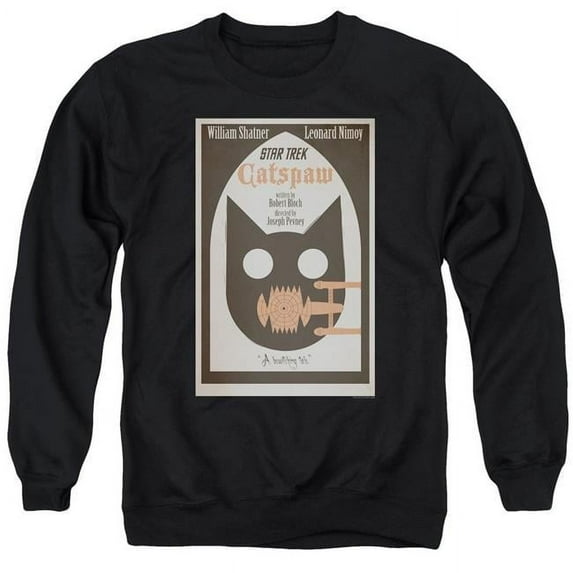Trevco CBS1973B-AS-6 Star Trek & Tos Episode 36 Adult Cotton & Polyster Crewneck Sweatshirt, Black - 3X