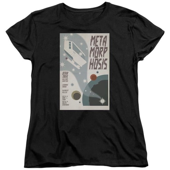 Trevco CBS1975B-WT-4 Star Trek & TOS Episode 38 Womens Short Sleeve T-Shirt, Black - Extra Large